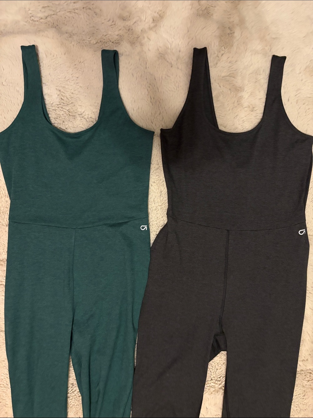 Women's Sleeveless Scoop Neck Jumpsuit - Teal and Charcoal
